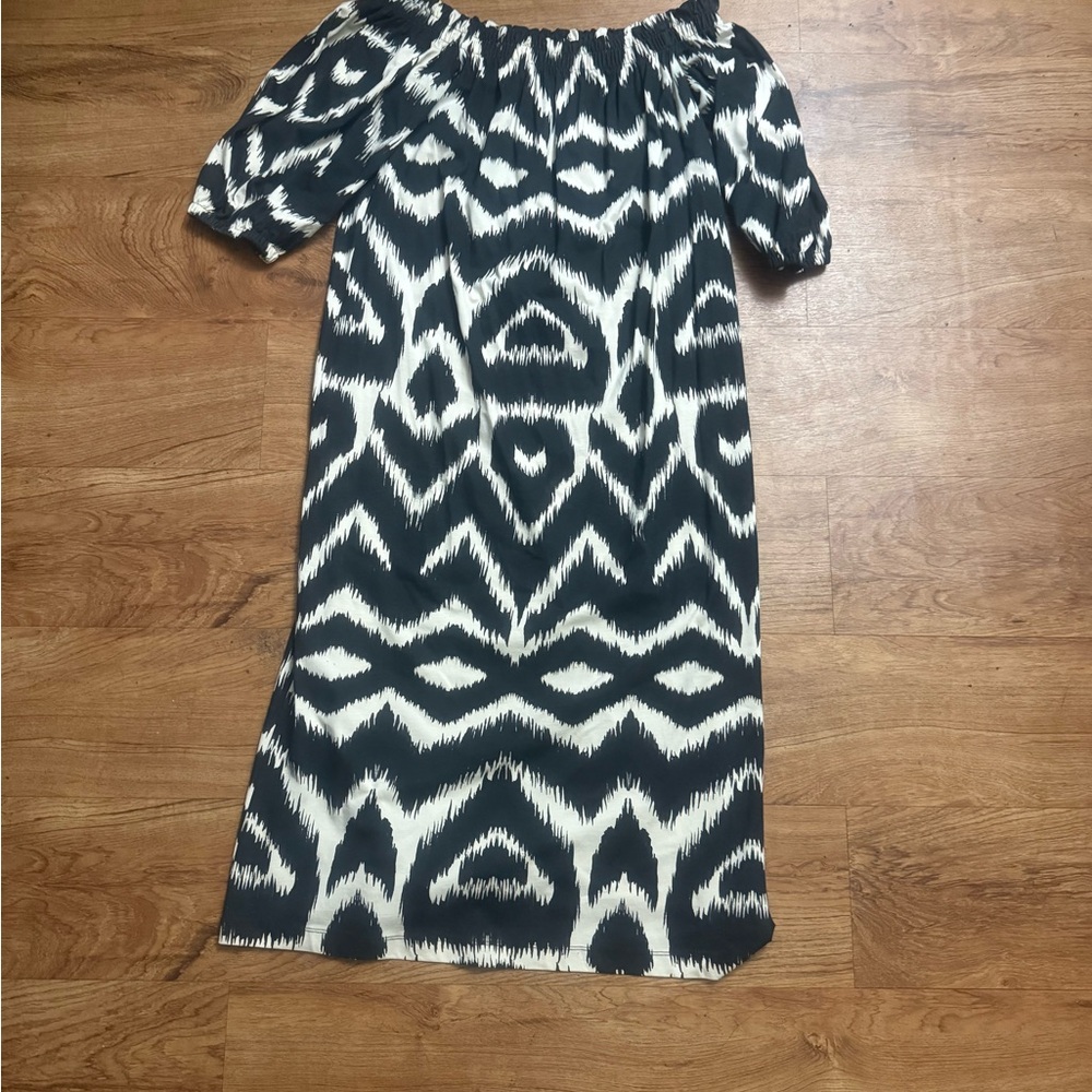 H&M Black and White Midi Dress